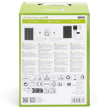 Aigostar - LED-aurinkovalaistus 2xLED/35W/12V 6000 mAh 6500K halkaisija 16,8 cm + kauko-ohjaus