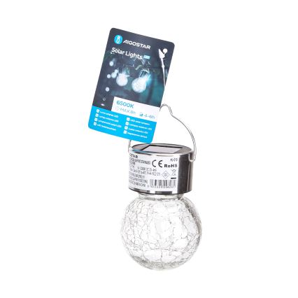 Aigostar - LED-aurinkovalaistus LED/0,006W/1,2V halkaisija 6 cm 100 mAh 6500K IP44
