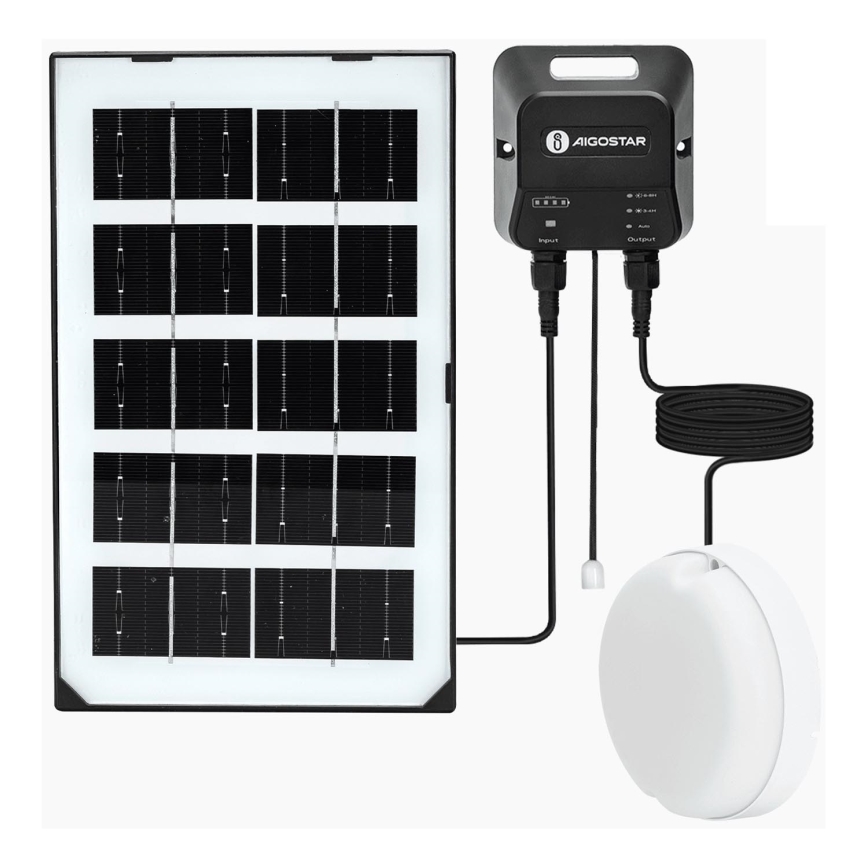 Aigostar - LED-aurinkovalaistus LED/35W/12V 3000 mAh 6500K halkaisija 16,8 cm + kauko-ohjaus