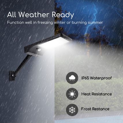 Aigostar - LED Himmennettävä aurinko lamppu anturilla LED/2,3W/5,5V IP65 1800 mAh + kauko-ohjaus
