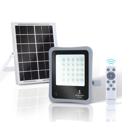 Aigostar - LED Himmennettävä aurinko valonheitin LED/30W/3,2V IP67 + kaukosäädin