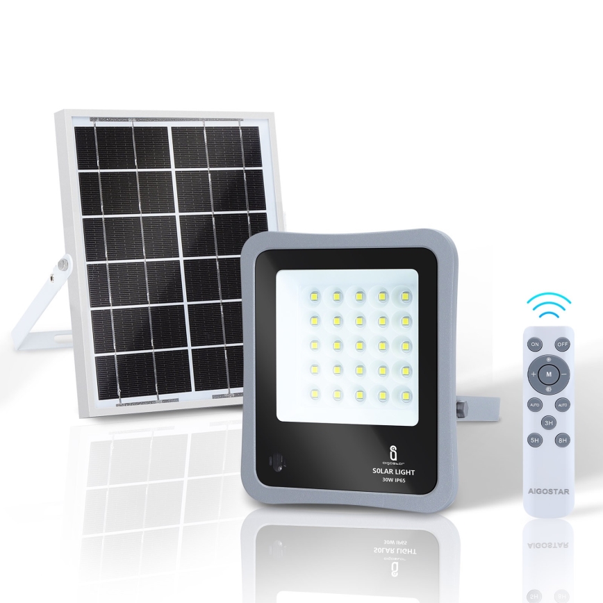 Aigostar - LED Himmennettävä aurinko valonheitin LED/30W/3,2V IP67 + kaukosäädin