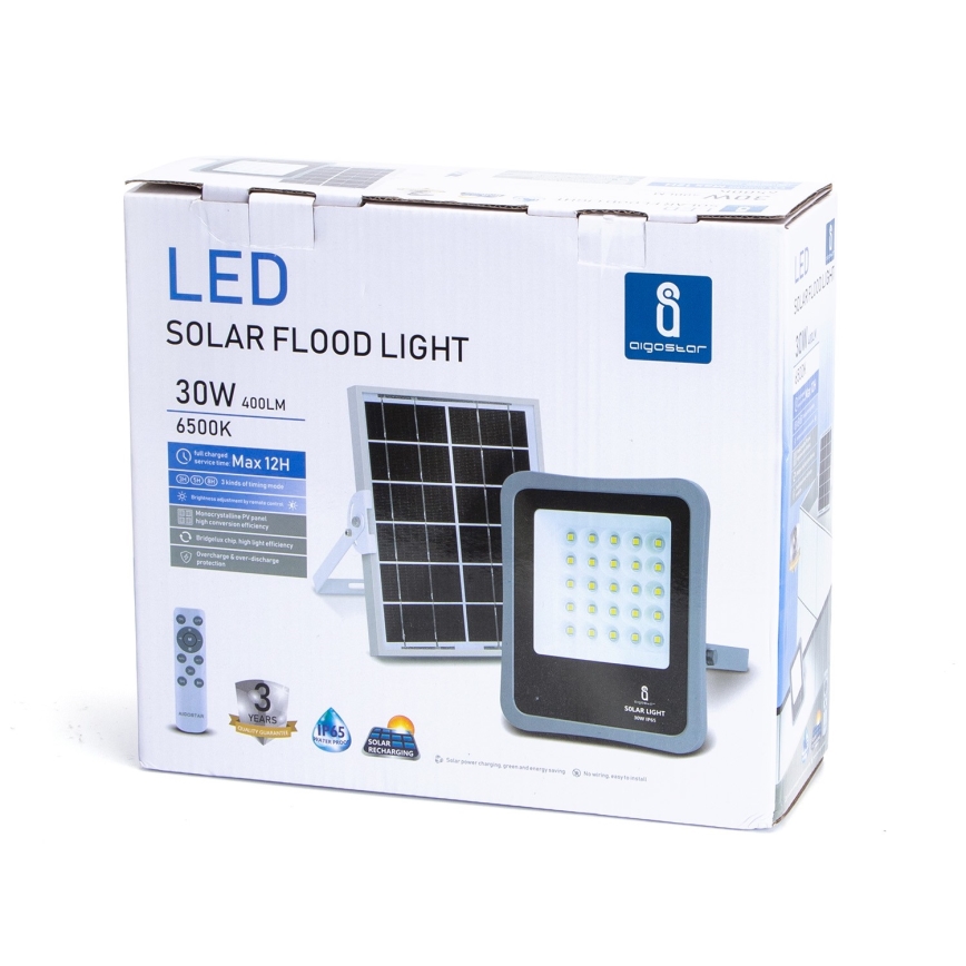 Aigostar - LED Himmennettävä aurinko valonheitin LED/30W/3,2V IP67 + kaukosäädin