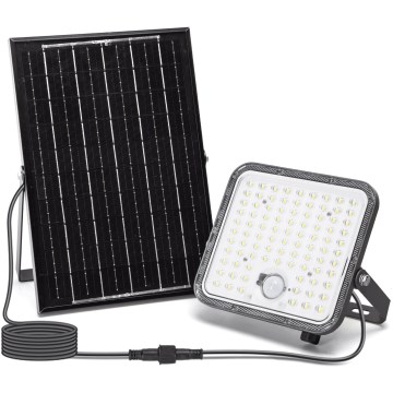 Aigostar - LED Himmennettävä aurinkokenno valonheitin anturilla LED/120W/3,4V 6500K IP66 + kauko-ohjaus