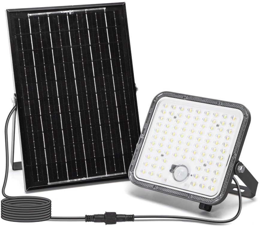 Aigostar - LED Himmennettävä aurinkokenno valonheitin anturilla LED/120W/3,4V 6500K IP66 + kauko-ohjaus