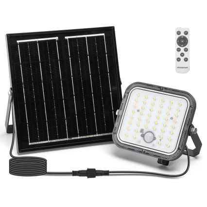 Aigostar - LED Himmennettävä aurinkokenno valonheitin anturilla LED/80W/3,4V 6500K IP66 + kauko-ohjaus