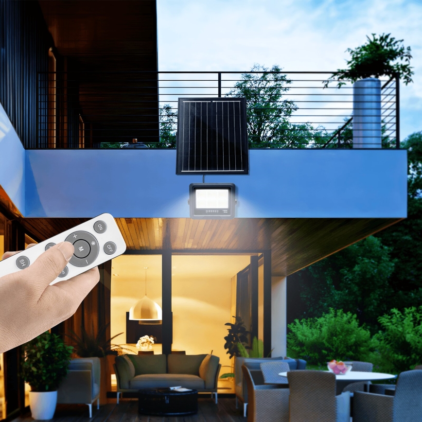 Aigostar - LED Himmennettävä aurinkokenno valonheitin LED/100W/3,4V IP65 + kauko-ohjaus