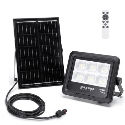 Aigostar - LED Himmennettävä aurinkokenno valonheitin LED/100W/3,4V IP65 + kauko-ohjaus