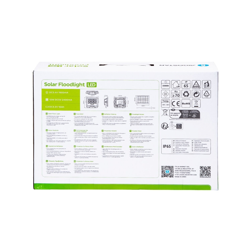 Aigostar - LED Himmennettävä aurinkokenno valonheitin LED/100W/3,4V IP65 + kauko-ohjaus