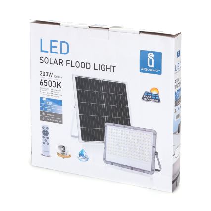 Aigostar - LED Himmennettävä aurinkokenno valonheitin LED/200W/3,2V IP65 20000 mAh + kauko-ohjaus