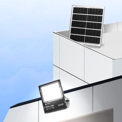 Aigostar - LED Himmennettävä aurinkokenno valonheitin LED/200W/3,2V IP66 + kauko-ohjaus