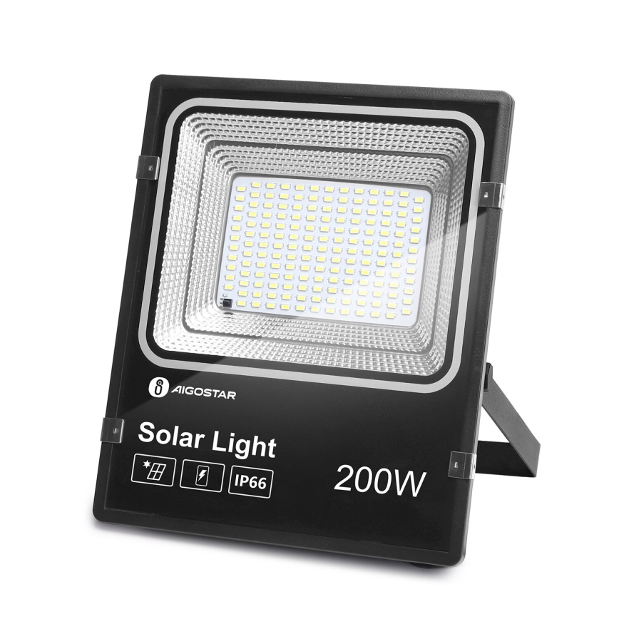 Aigostar - LED Himmennettävä aurinkokenno valonheitin LED/200W/3,2V IP66 + kauko-ohjaus