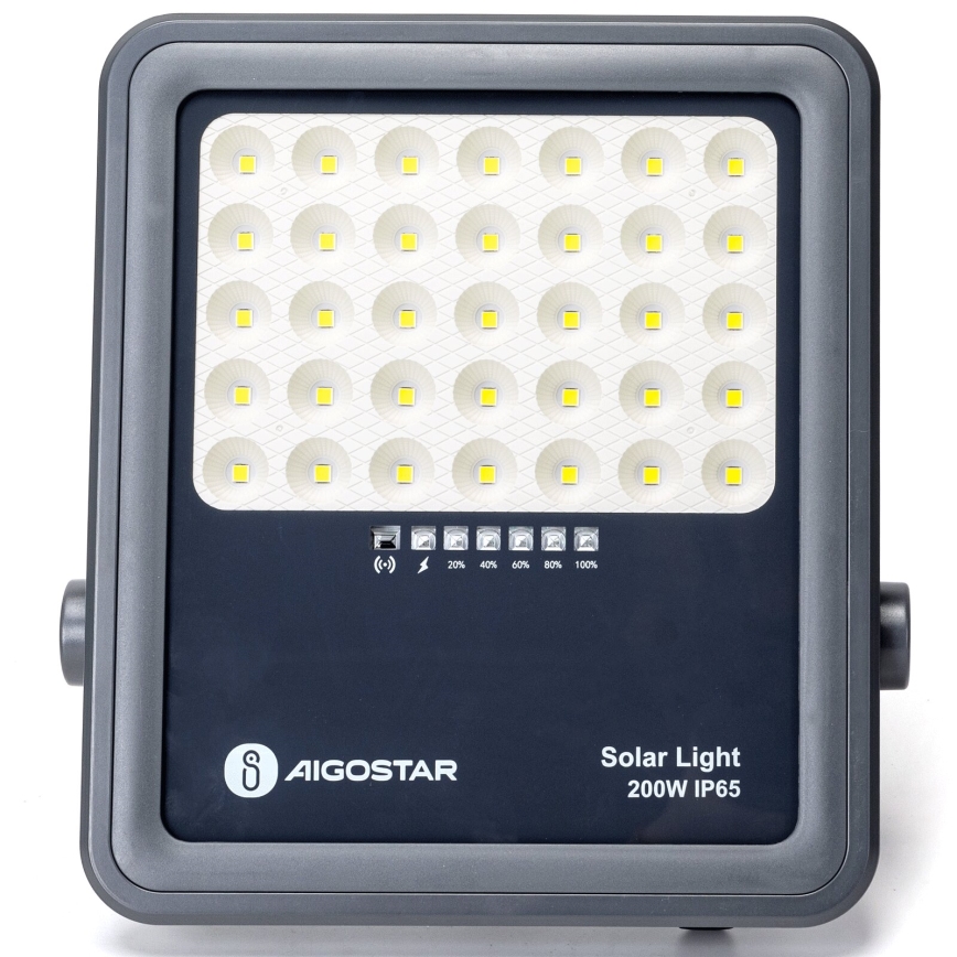 Aigostar - LED Himmennettävä aurinkokenno valonheitin LED/200W/3,4V IP65 + kauko-ohjaus