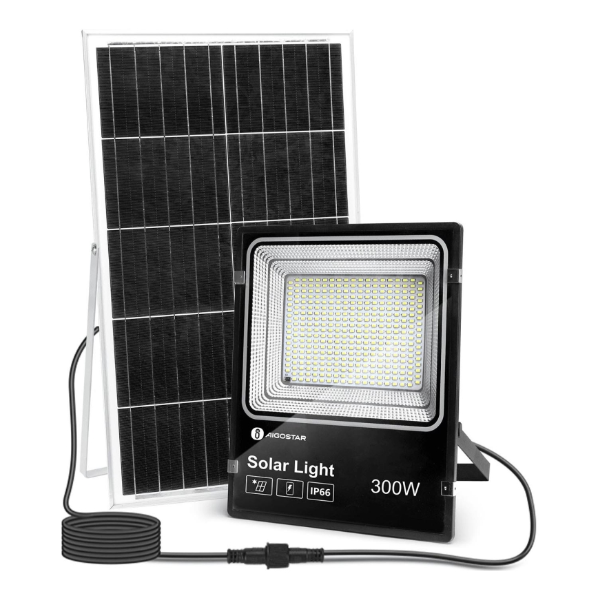 Aigostar - LED Himmennettävä aurinkokenno valonheitin LED/300W/3,2V IP66 + kauko-ohjaus