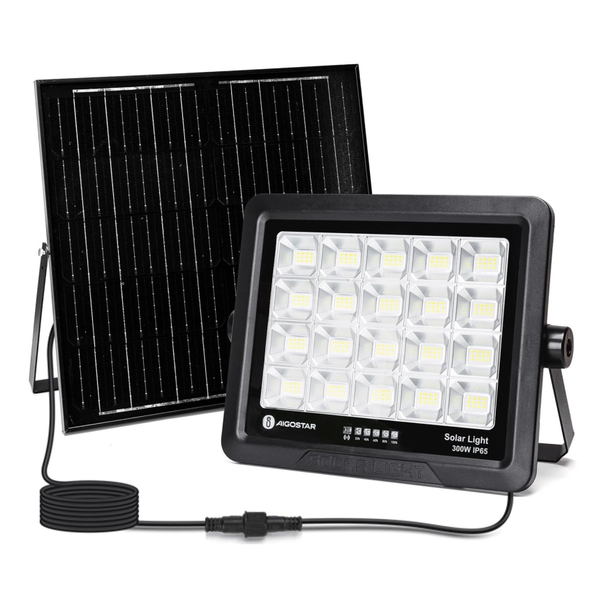 Aigostar - LED Himmennettävä aurinkokenno valonheitin LED/300W/3,4V IP65 + kauko-ohjaus