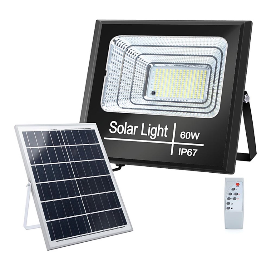 Aigostar - LED Himmennettävä aurinkokenno valonheitin LED/60W/3,2V IP67 + kaukosäädin