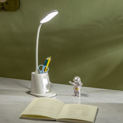 Aigostar - LED Himmennettävä ja ladattava pöytälamppu LED/2,8W/5V 1800mAh 3000/5000K valkoinen