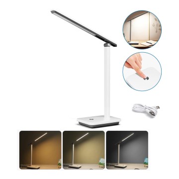 Aigostar - LED Himmennettävä ja ladattava pöytälamppu LED/5W/5V 3000-6500K valkoinen/musta