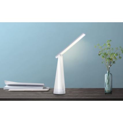 Aigostar - LED Himmennettävä ja ladattava pöytälamppu LED/7W/5V 4000K 4400 mAh valkoinen