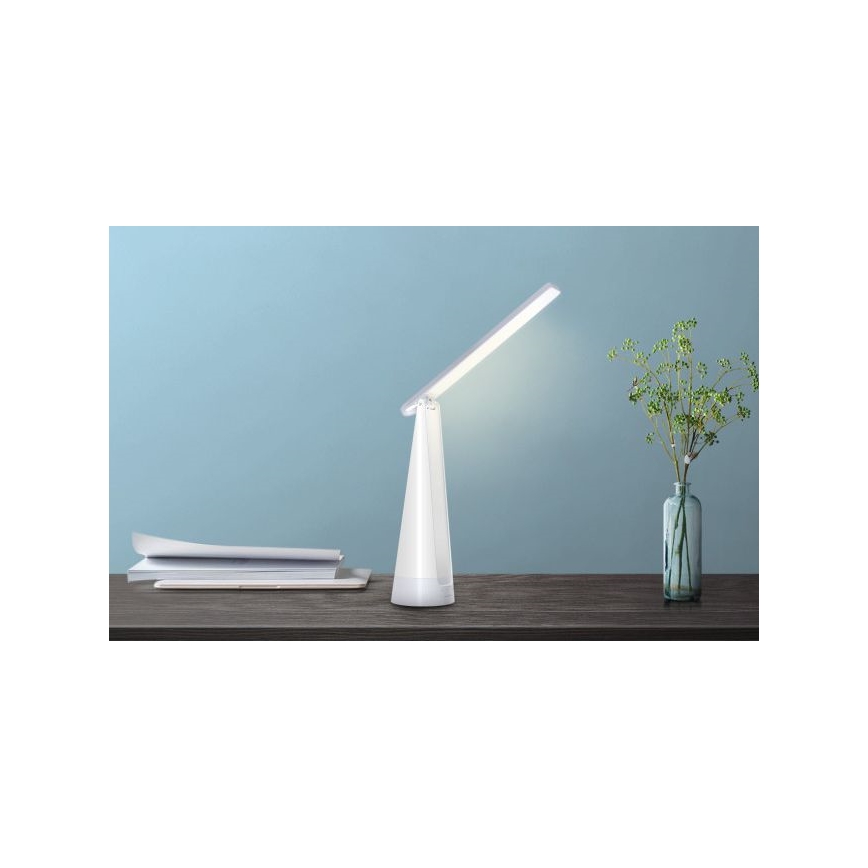 Aigostar - LED Himmennettävä ja ladattava pöytälamppu LED/7W/5V 4000K 4400 mAh valkoinen