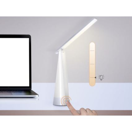 Aigostar - LED Himmennettävä ja ladattava pöytälamppu LED/7W/5V 4000K 4400 mAh valkoinen