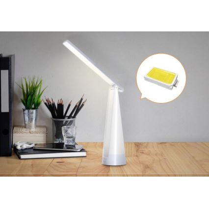 Aigostar - LED Himmennettävä ja ladattava pöytälamppu LED/7W/5V 4000K 4400 mAh valkoinen