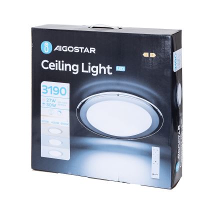 Aigostar - LED Himmennettävä kattovalaisin LED/30W/230V 2700-6500K Ø 42,9 cm kromi + kaukosäädin