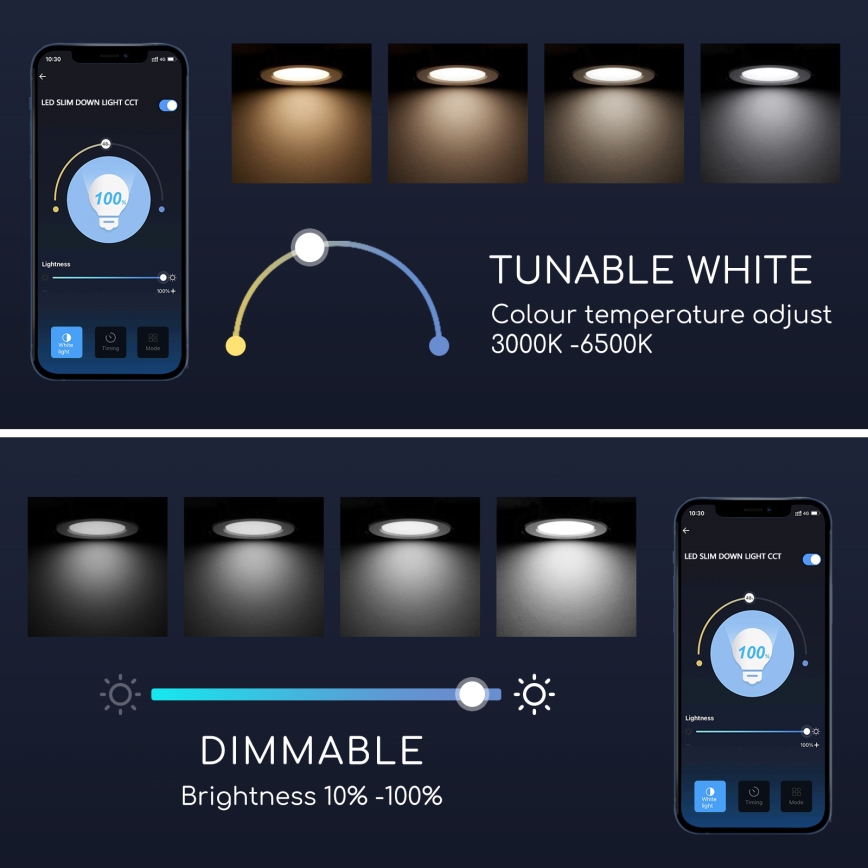 Aigostar - LED Himmennettävä kattovalo 6W/230V d. 11,5 cm Wi-Fi