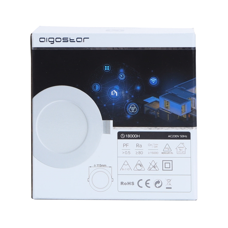 Aigostar - LED Himmennettävä kattovalo 6W/230V d. 11,5 cm Wi-Fi
