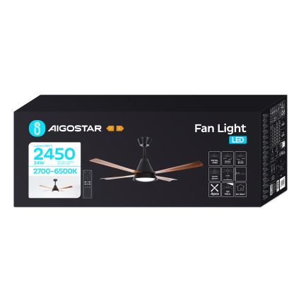 Aigostar - LED himmennettävä kattovalo LED/24W/230V 2700-6500K 132cm + kauko-ohjaus