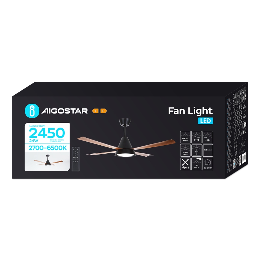 Aigostar - LED himmennettävä kattovalo LED/24W/230V 2700-6500K 132cm + kauko-ohjaus