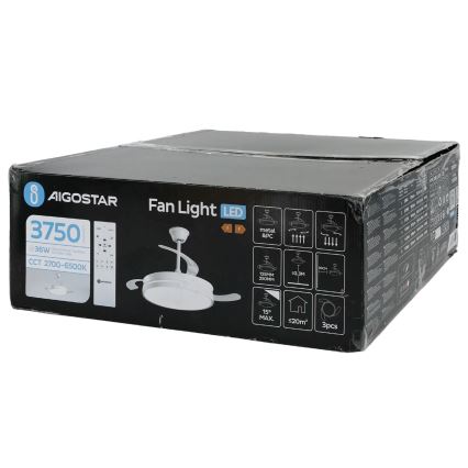 Aigostar - LED himmennettävä kattovalo LED/36W/230V 2700-6500K halkaisija 107 cm + kauko-ohjaus valkoinen