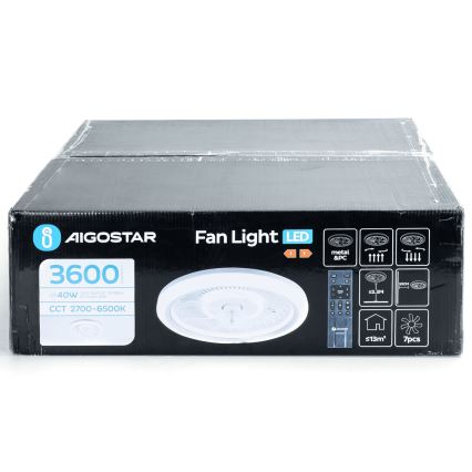 Aigostar - LED himmennettävä kattovalo LED/40W/230V 2700/4000/6500K halkaisija 50 cm + kauko-ohjaus valkoinen