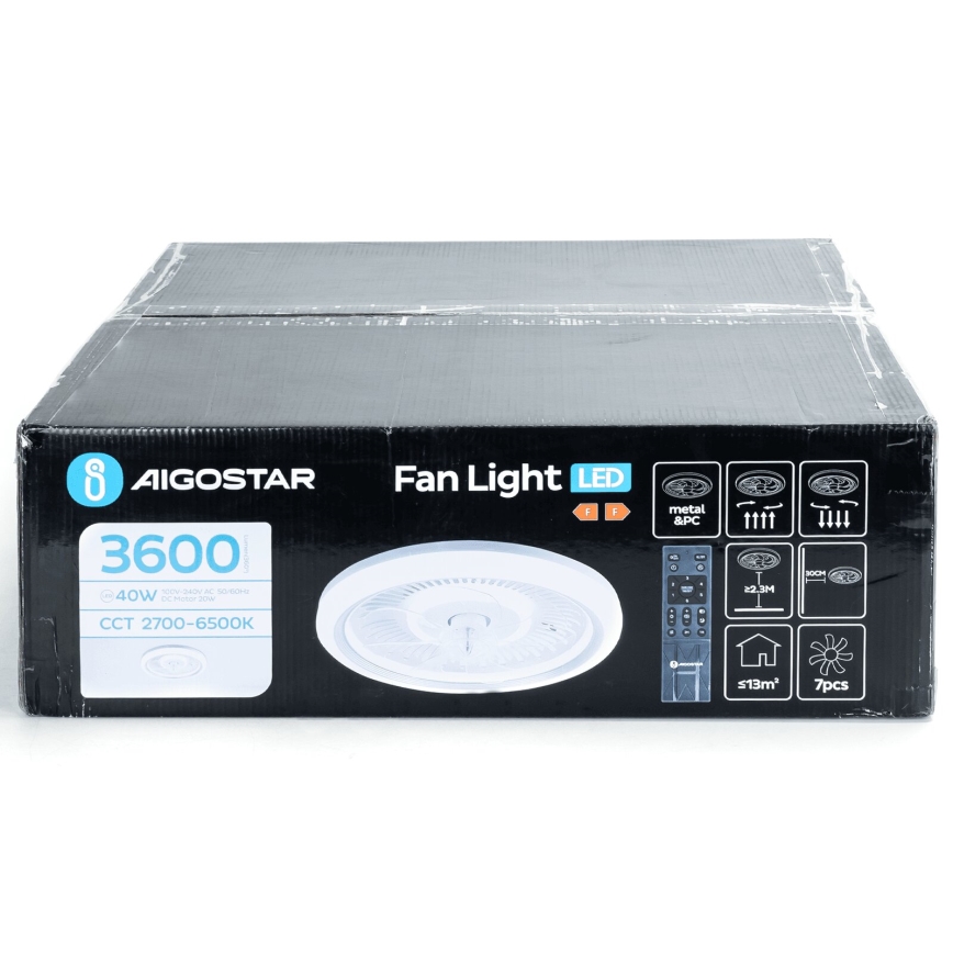 Aigostar - LED himmennettävä kattovalo LED/40W/230V 2700/4000/6500K halkaisija 50 cm + kauko-ohjaus valkoinen
