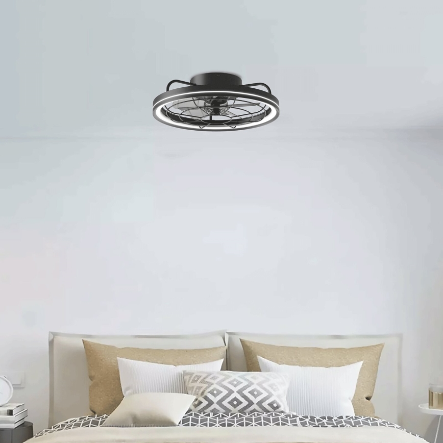 Aigostar - LED himmennettävä kattovalo LED/40W/230V 2700-6500K halkaisija 48 cm + kauko-ohjaus musta