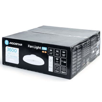 Aigostar - LED himmennettävä kattovalo LED/40W/230V 2700-6500K halkaisija 48 cm + kauko-ohjaus valkoinen