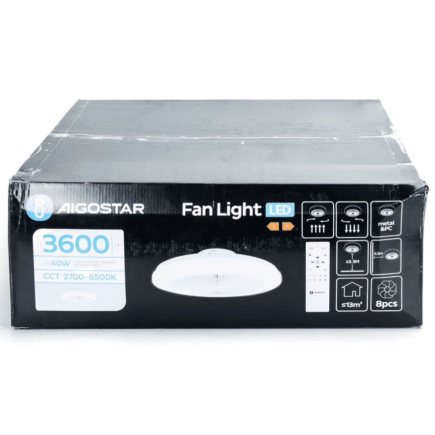 Aigostar - LED himmennettävä kattovalo LED/40W/230V 2700-6500K halkaisija 48 cm + kauko-ohjaus valkoinen