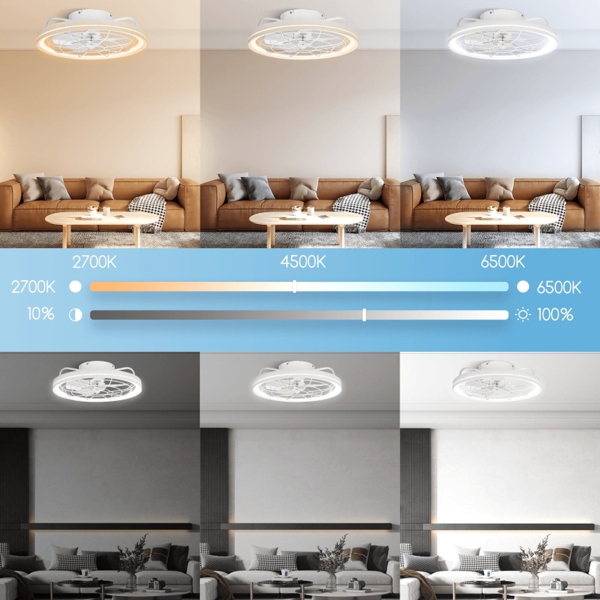 Aigostar - LED himmennettävä kattovalo LED/40W/230V 2700-6500K halkaisija 48 cm + kauko-ohjaus valkoinen