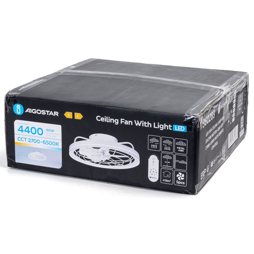 Aigostar - LED himmennettävä kattovalo LED/40W/230V 2700-6500K halkaisija 48 cm + kauko-ohjaus valkoinen