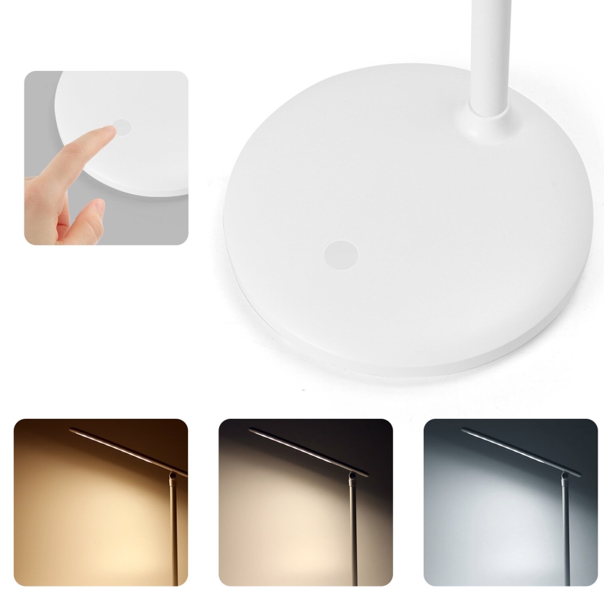 Aigostar - LED Himmennettävä ladattava kosketuspöytävalaisin LED/3W/5V 1200mAh 3000/4000/6500K