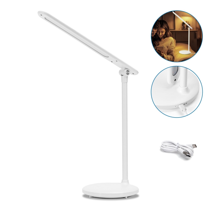 Aigostar - LED Himmennettävä ladattava kosketuspöytävalaisin LED/3W/5V 1200mAh 3000/4000/6500K