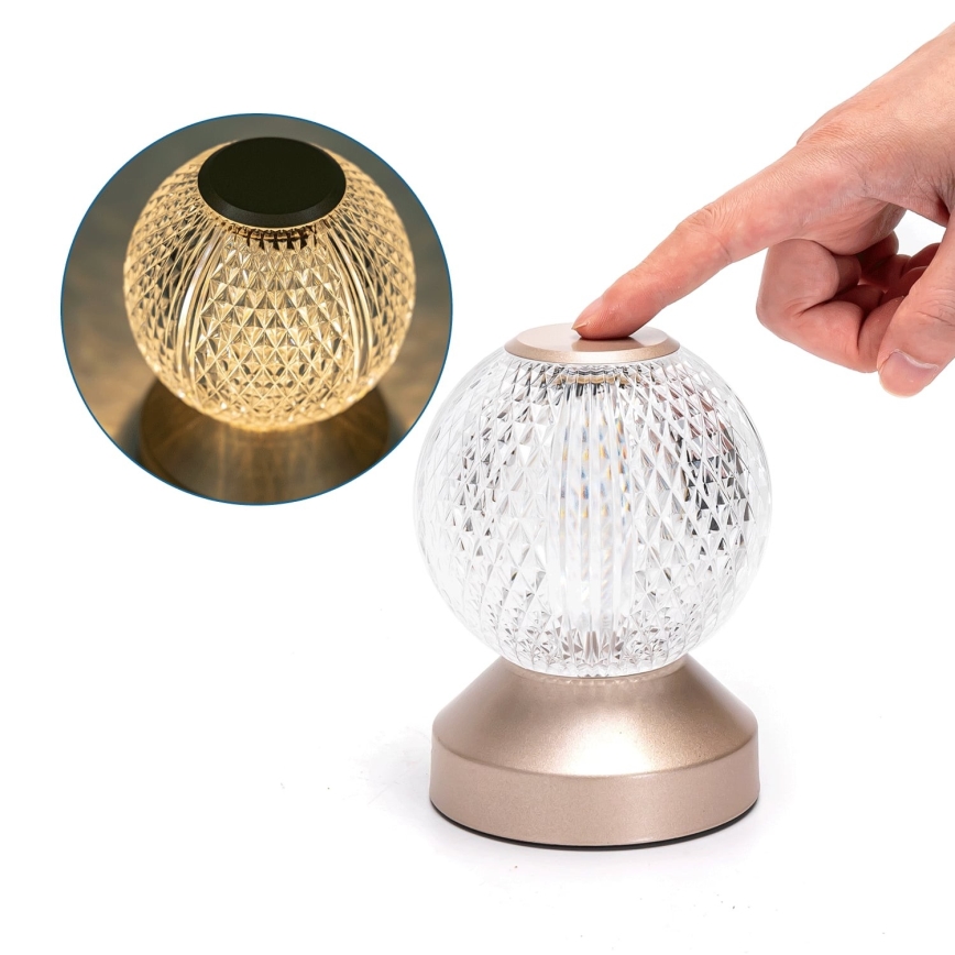 Aigostar - LED Himmennettävä ja ladattava pöytälamppu LED/1W/5V 2700/4000/6500K 1800mAh 13,5 cm