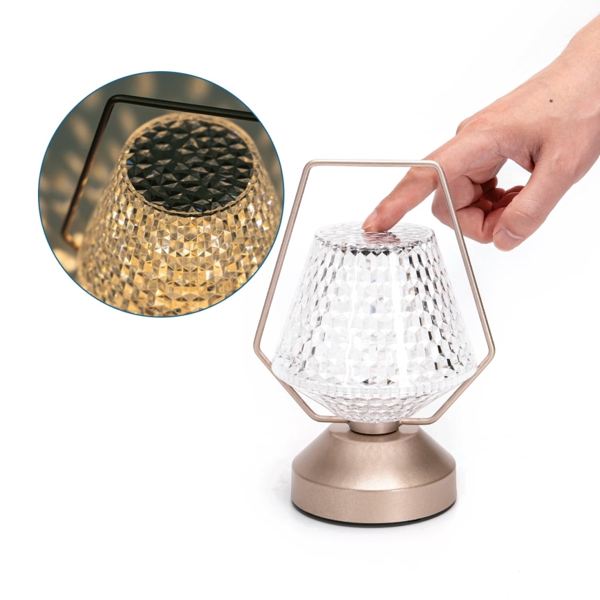 Aigostar - LED Himmennettävä ja ladattava pöytälamppu LED/1W/5V 2700/4000/6500K 1800mAh 20 cm