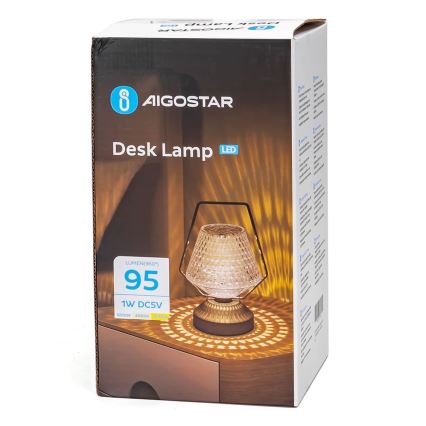 Aigostar - LED Himmennettävä ja ladattava pöytälamppu LED/1W/5V 2700/4000/6500K 1800mAh 20 cm