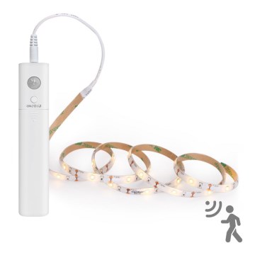 Aigostar - LED Himmennettävä nauha anturilla 1m LED/2W/4xAAA 3000K IP65