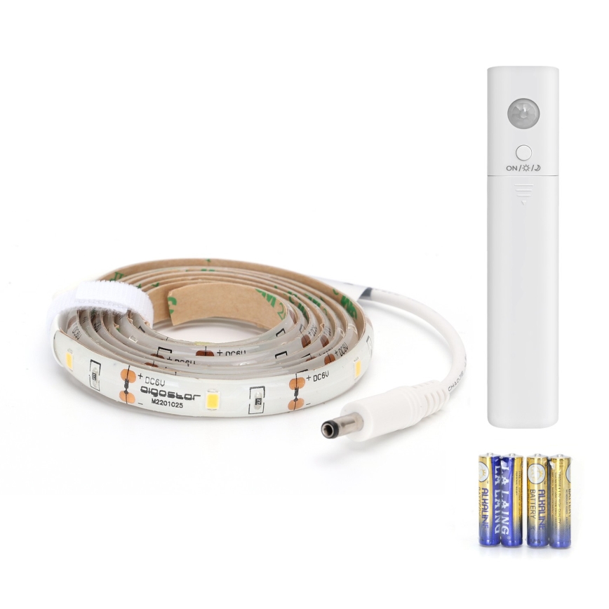Aigostar - LED Himmennettävä nauha anturilla 1m LED/2W/4xAAA 3000K IP65