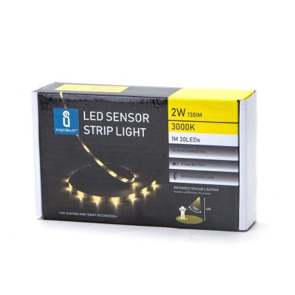 Aigostar - LED Himmennettävä nauha anturilla 1m LED/2W/4xAAA 3000K IP65