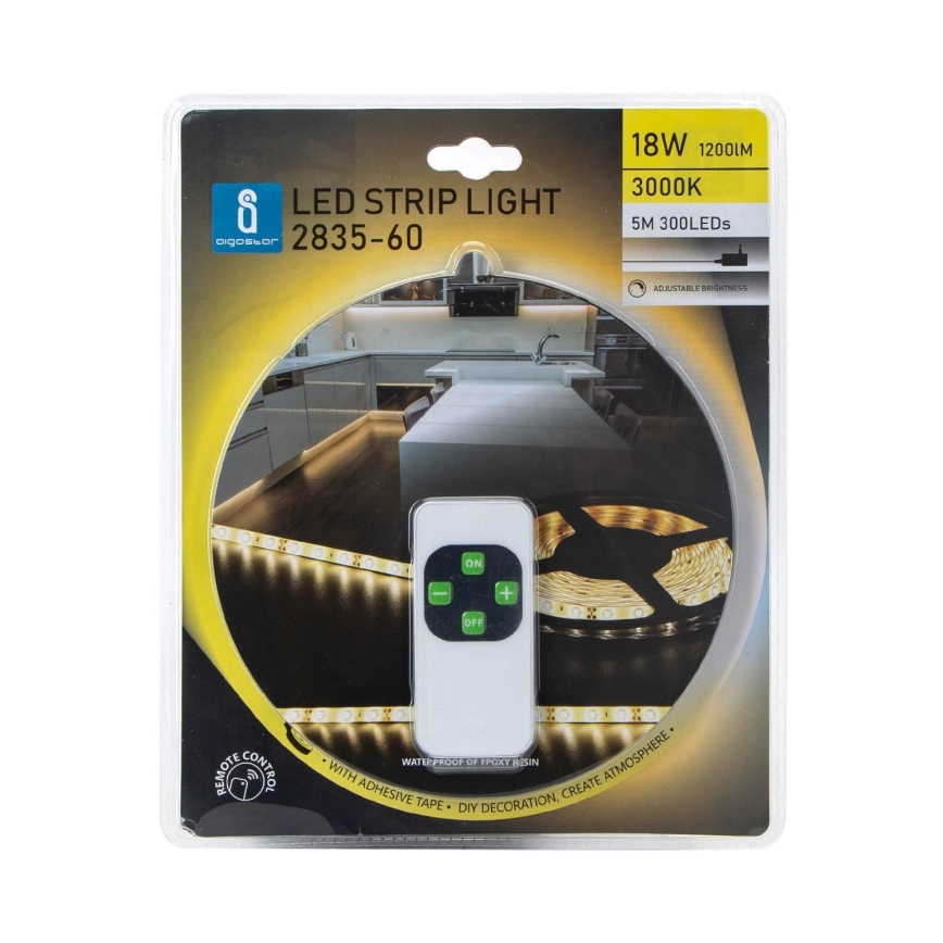 Aigostar - LED Himmennettävä nauha ulkokäyttöön 5m LED/18W/12/230V 3000K IP65