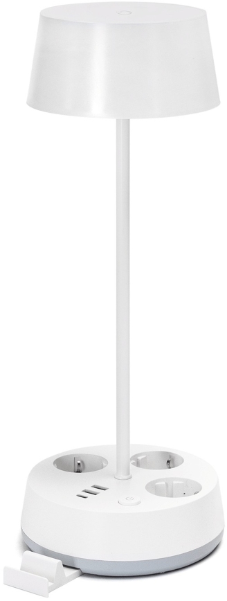 Aigostar - LED Himmennettävä pöytälampu, jossa pistorasiat ja USB LED/4,6W/230V 3000/4000/6500K valkoinen