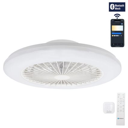 Aigostar - LED himmennettävä kattovalaisin tuulettimella LED/40W/230V 2700-6500K halkaisija 48,5 cm valkoinen + kaukosäädin
